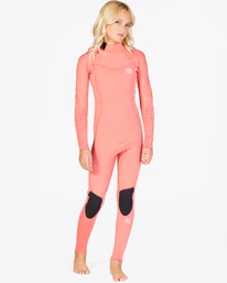 Discount 🛒 Billabong 👧 Girls' 3/2 Synergy Back Zip Full Wetsuit RIVER 🛒