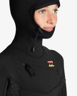 Best Pirce 😉 Billabong 👧 Girls' 5/4 Synergy Chest Zip Hooded Full Wetsuit WILD BLACK 🤩 -Womens-Collection-Adventure-Division Sales abgw200100 billabongw kyh6 dtl1 1