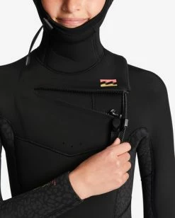 Best Pirce 😉 Billabong 👧 Girls' 5/4 Synergy Chest Zip Hooded Full Wetsuit WILD BLACK 🤩 -Womens-Collection-Adventure-Division Sales abgw200100 billabongw kyh6 dtl2 1