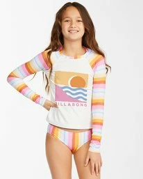 Budget 😍 Billabong 👧 Girls' Rising Sun Long Sleeve Rashguard MULTI 😍