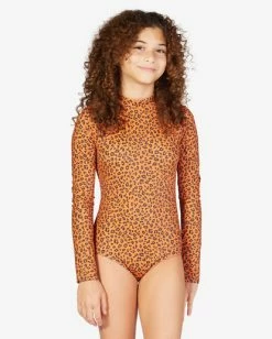Best reviews of ⭐ Billabong 👧 Girls' Wildflower Long Sleeve 🩱 Swimsuit DESERT CLAY 🥰 -Womens-Collection-Adventure-Division Sales abgwr00151 billabongw clv0 frt1 1