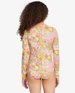 Outlet 😀 Billabong 👧 Girls' Ain't She A Beaut Long Sleeve UPF 50 🩱 Swimsuit MULTI ✨ -Womens-Collection-Adventure-Division Sales abgwr00152 billabongw mul bck1 1