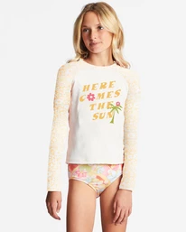 Cheap 🔥 Billabong Girl's 4-16 Sunbeams Forever Long Sleeve UPF 50 Rashguard GOLDEN PEACH 👍