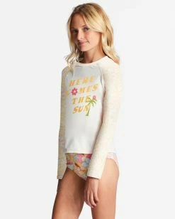 Cheap 🔥 Billabong Girl's 4-16 Sunbeams Forever Long Sleeve UPF 50 Rashguard GOLDEN PEACH 👍 -Womens-Collection-Adventure-Division Sales abgwr00158 billabongw ygf0 sd1 1
