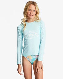 Best Sale ⭐ Billabong Girl's 4-16 Core Surfdaze UPF 50 Long Sleeve Rashguard BRIGHT ORCHID 💯