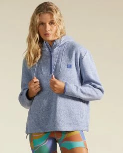 Flash Sale 😉 Billabong A/Div Highway Half-Zip Hoodie HEATHER OATMEAL 👏 -Womens-Collection-Adventure-Division Sales abjft00295 billabongw pmk0 frt1 1