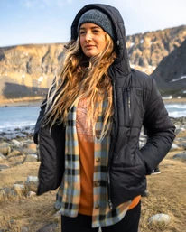 Outlet ⭐ Billabong A/Div Transport Puffer 3 Hooded Zip-Up Jacket BLUE MOUNTAIN 🧨