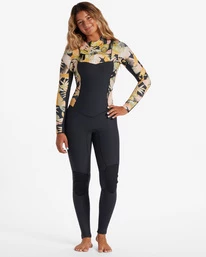 New 😀 Billabong 4/3 Salty Dayz Chest Zip Full Wetsuit PARADISE BLACK ❤️