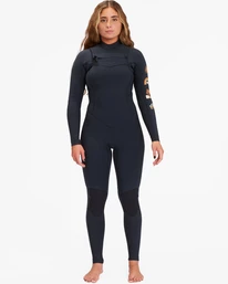 Cheap 🧨 Billabong 4/3 Salty Dayz Natural Chest Zip Wetsuit BLACK TIDE 😍
