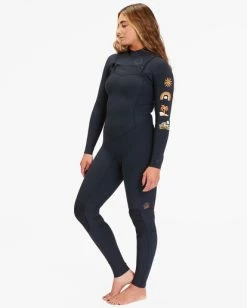 Cheap 🧨 Billabong 4/3 Salty Dayz Natural Chest Zip Wetsuit BLACK TIDE 😍 -Womens-Collection-Adventure-Division Sales abjw100161 billabongw kvd7 sd2 1