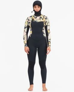 Best deal 🎁 Billabong 4/3 Salty Dayz Hooded Full Wetsuit JUNGLE NIGHT ⌛ -Womens-Collection-Adventure-Division Sales abjw200103 billabongw kyg6 frt1 1