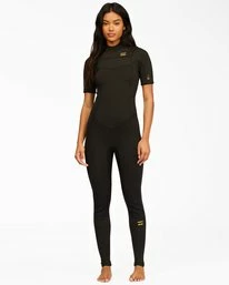 Best Sale ✔️ Billabong 2/2 Synergy Center Zip Short Sleeve Full Wetsuit BLACK TIE DYE 🤩