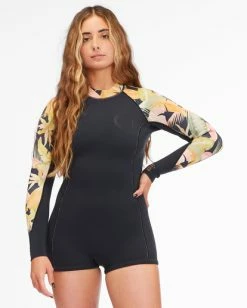 Hot Sale 🔔 Billabong 2/2 Spring Fever Long Sleeve Spring Suit JUNGLE NIGHT ⌛ -Womens-Collection-Adventure-Division Sales abjw400101 billabongw kyg6 frt1 1