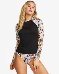 Deals 🤩 Billabong Postcards From Paradise Long Sleeve Rashguard BLACK PEBBLE 🔥