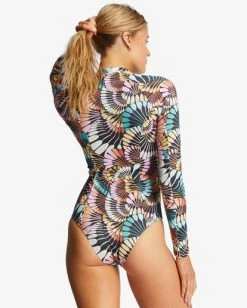 Best Pirce 🥰 Billabong A/Div Biarritz Long Sleeve 🩱 Swimsuit BLACK MULTI 2 🎁 -Womens-Collection-Adventure-Division Sales abjwr00162 billabongw bml2 bck1 1