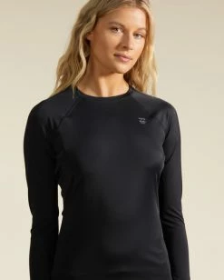 Discount 👏 Billabong A/Div Long Sleeve Rashguard BLACK 🎁 -Womens-Collection-Adventure-Division Sales abjwr00164 billabongw blk dtl1 1