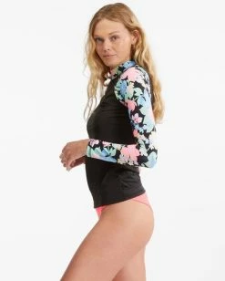 Hot Sale 👏 Billabong Feelin Tropical Long Sleeve Zip-Up Rashguard MULTI ✨ -Womens-Collection-Adventure-Division Sales abjwr00184 billabongw mul sd1 1