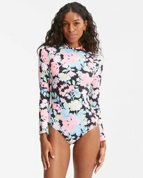 Top 10 🤩 Billabong Feelin Tropical Mock Neck Long Sleeve 🩱 Swimsuit MULTI ✔️