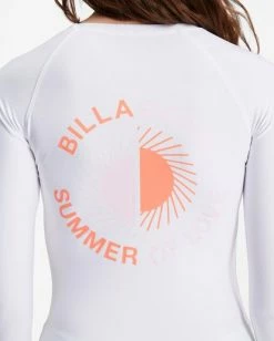 Brand new 🌟 Billabong Sol Searcher Long Sleeve Rashguard WHITE 🧨 -Womens-Collection-Adventure-Division Sales abjwr00189 billabongw wht dtl2 1