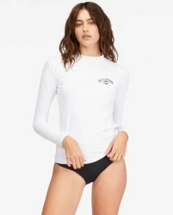 Discount 👍 Billabong Core Performance Long Sleeve Rashguard WHITE 🤩 -Womens-Collection-Adventure-Division Sales abjwr00198 billabongw wht frt1 1