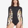 Promo ✔️ Billabong Core Mock Neck Long Sleeve 🩱 Swimsuit JUNGLE NIGHT 🌟