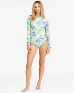 New 😉 Billabong Rides And Tides Long Sleeve 🩱 Swimsuit MARINE GREEN 🛒 -Womens-Collection-Adventure-Division Sales abjwr00202 billabongw bke0 frt9 1