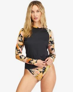 New 🔥 Billabong Wave Tribe Long Sleeve Rashguard BLACK PEBBLE 👏 -Womens-Collection-Adventure-Division Sales abjwr00205 billabongw bpb frt1 1