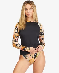 New 🔥 Billabong Wave Tribe Long Sleeve Rashguard BLACK PEBBLE 👏