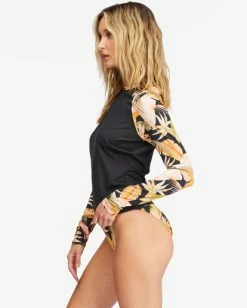 New 🔥 Billabong Wave Tribe Long Sleeve Rashguard BLACK PEBBLE 👏 -Womens-Collection-Adventure-Division Sales abjwr00205 billabongw bpb sd1 1