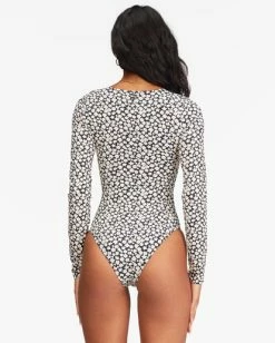 Best deal ✔️ Billabong Pretty Daze Long Sleeve 🩱 Swimsuit BLACK PEBBLE 👍 -Womens-Collection-Adventure-Division Sales abjwr00207 billabongw bpb bck1 1