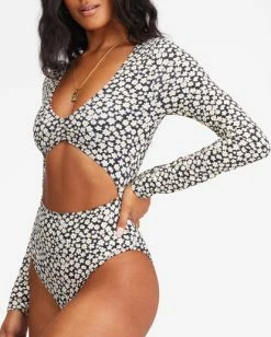 Best deal ✔️ Billabong Pretty Daze Long Sleeve 🩱 Swimsuit BLACK PEBBLE 👍 -Womens-Collection-Adventure-Division Sales abjwr00207 billabongw bpb dtl1 1