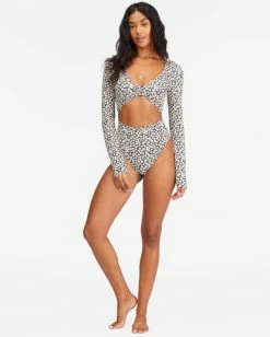 Best deal ✔️ Billabong Pretty Daze Long Sleeve 🩱 Swimsuit BLACK PEBBLE 👍 -Womens-Collection-Adventure-Division Sales abjwr00207 billabongw bpb frt9 1