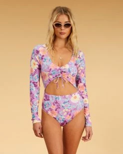 Promo 🎉 Billabong Halleys Garden Long Sleeve 🩱 Swimsuit MULTI 💯 -Womens-Collection-Adventure-Division Sales abjwr00209 billabongw mul frt1 1