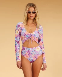 Promo 🎉 Billabong Halleys Garden Long Sleeve 🩱 Swimsuit MULTI 💯