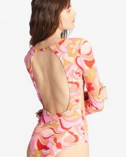 Deals 🎁 Billabong Pretty Groovy Long Sleeve UPF 50 🩱 Swimsuit MULTI 🎁 -Womens-Collection-Adventure-Division Sales abjwr00213 billabongw mul dtl2 1