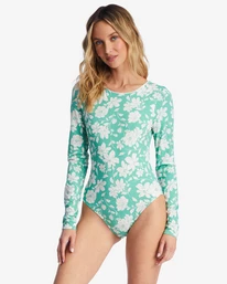 Top 10 ✨ Billabong Field Day UPF 50 Long Sleeve One-Piece 🩱 Swimsuit SWEET GRASS 🥰