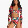 Promo 👍 Billabong Islands Away UPF 50 Long Sleeve One-Piece 🩱 Swimsuit MULTI 🔔