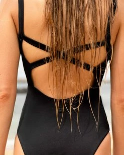 Budget 🎉 Billabong A/Div Strappy One Piece 🩱 Swimsuit BLACK 🧨 -Womens-Collection-Adventure-Division Sales abjx100159 billabongl blk frt2 1