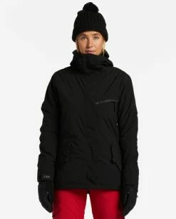 Cheapest 🤩 Billabong A/Div Eclipse 15K Insulated Snow Jacket SCARLET ❤️ -Womens-Collection-Adventure-Division Sales ebjtj00116 billabongw blk frt1 1